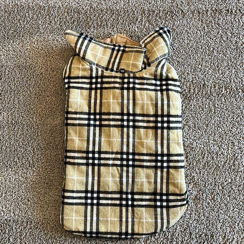 Reversible Plaid Dog Jacket NWOT